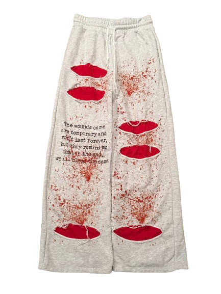 "we all bleed" sweats (ashy white)