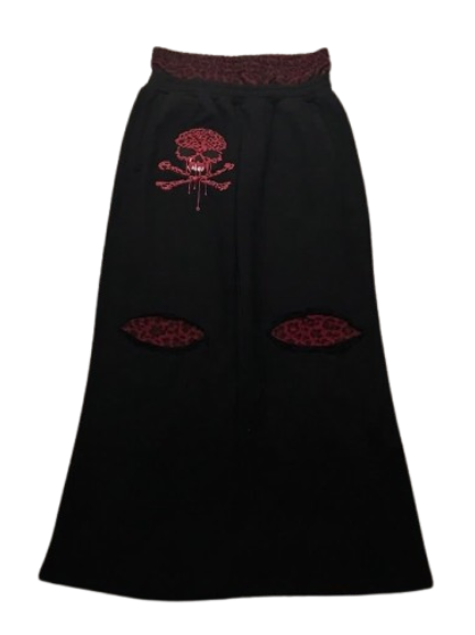 "skull cheetah" sweats (black)
