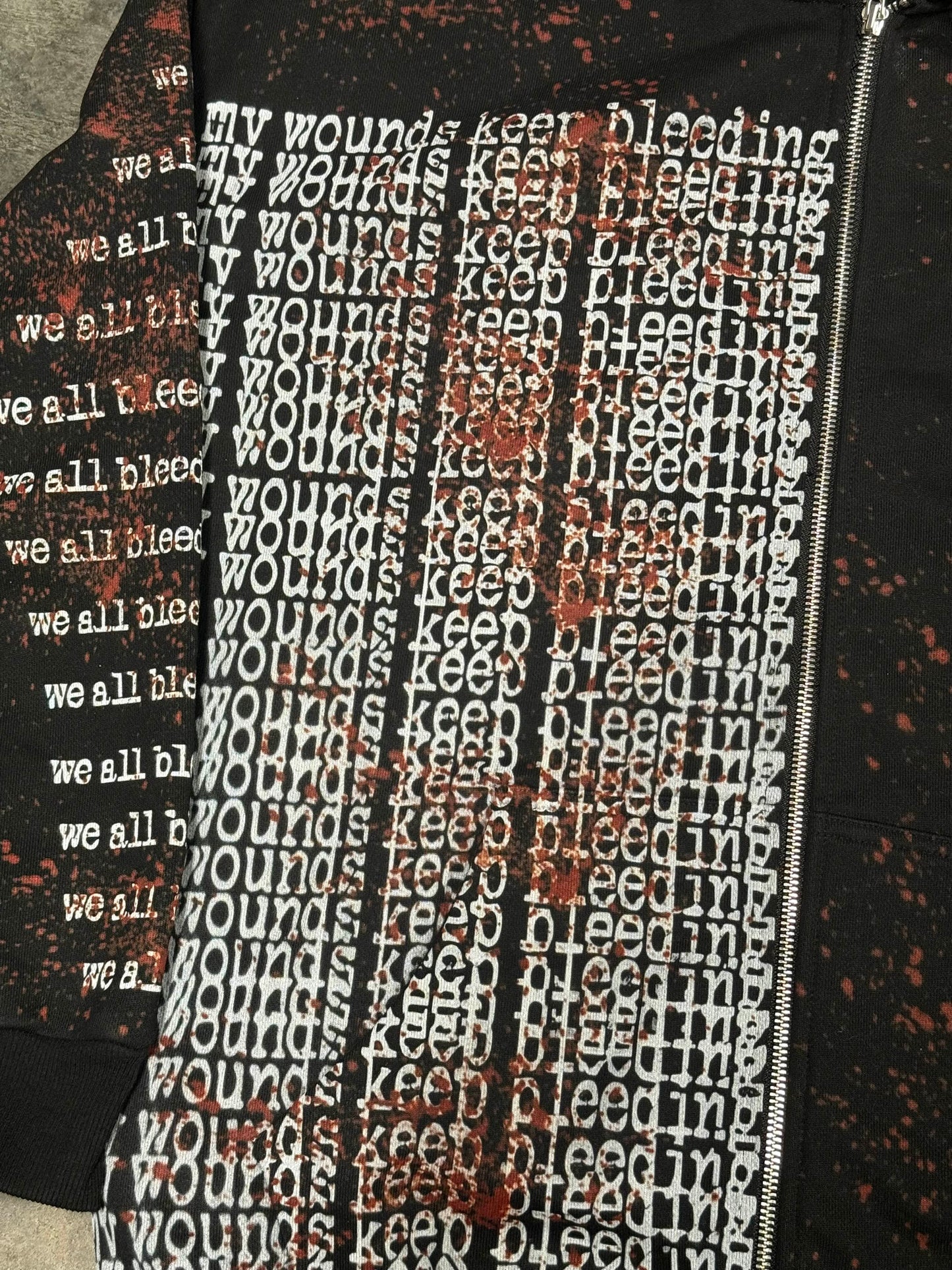 "we all bleed" zipup hoodie (black)