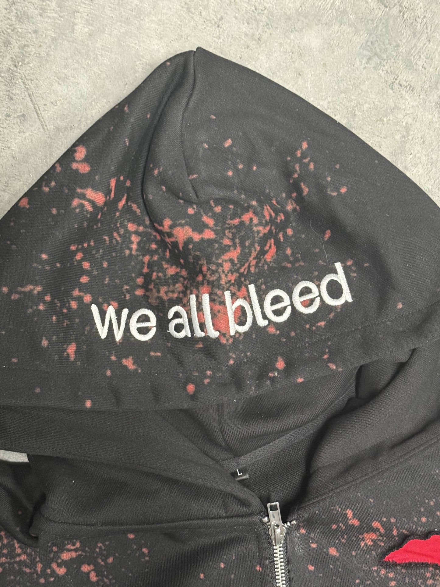 "we all bleed" zipup hoodie (black)