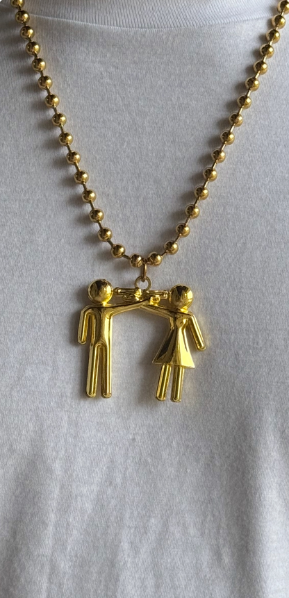 "level of violence (love)" chain (gold)