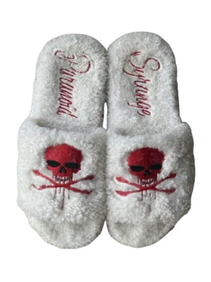 "skull" slippers (white)