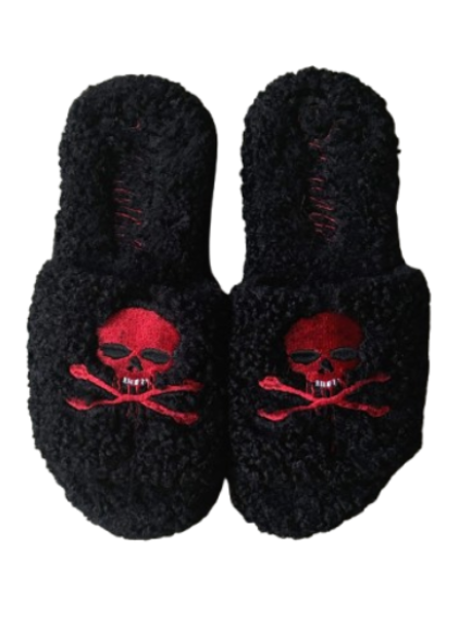 "skull" slippers (black)