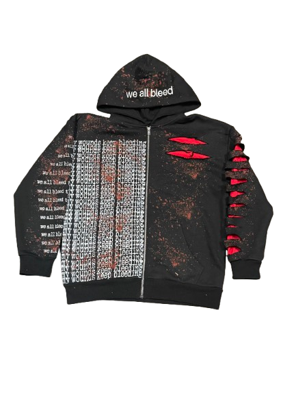 "we all bleed" zipup hoodie (black)