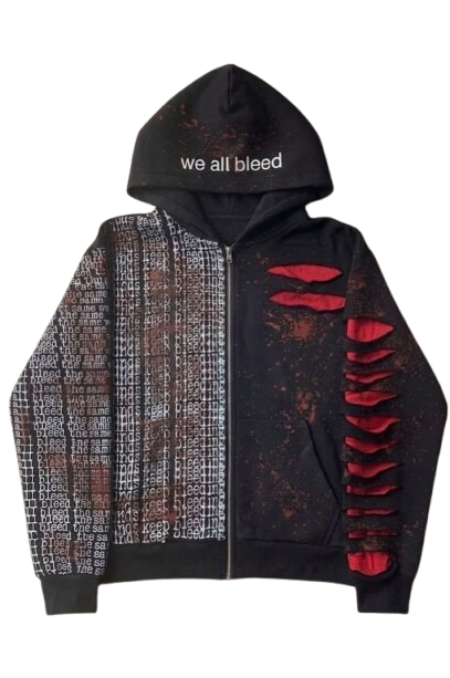"we all bleed" zipup hoodie (black)