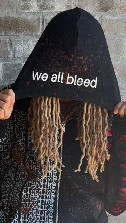 "we all bleed" zipup hoodie (black)