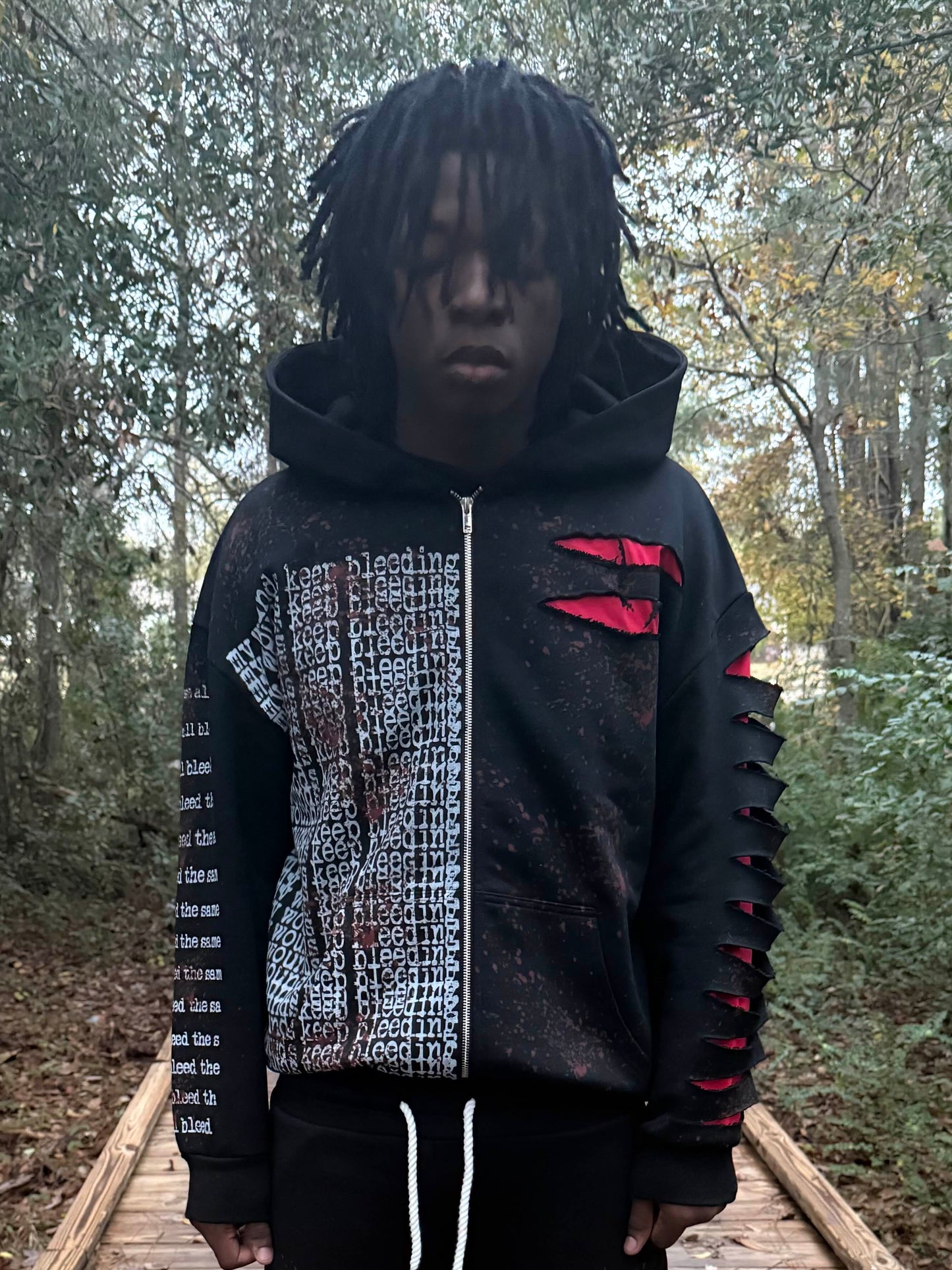 "we all bleed" zipup hoodie (black)