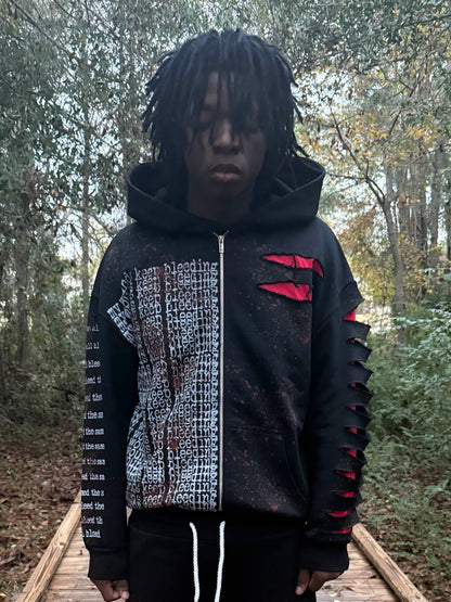 "we all bleed" zipup hoodie (black)