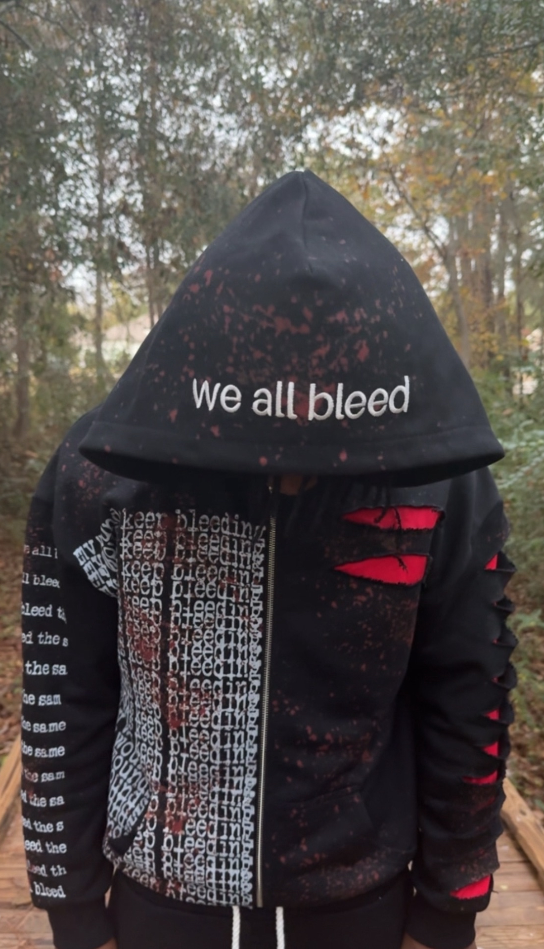 "we all bleed" zipup hoodie (black)