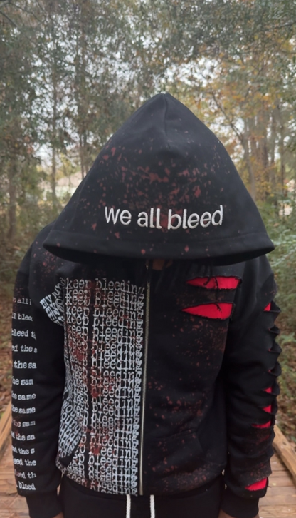 "we all bleed" zipup hoodie (black)