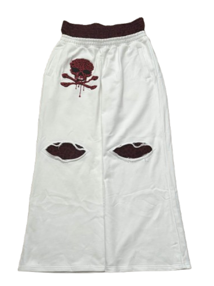 "skull cheetah" sweats (white)